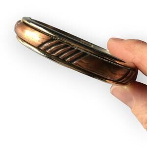 Copper tone accent clamper bracelet